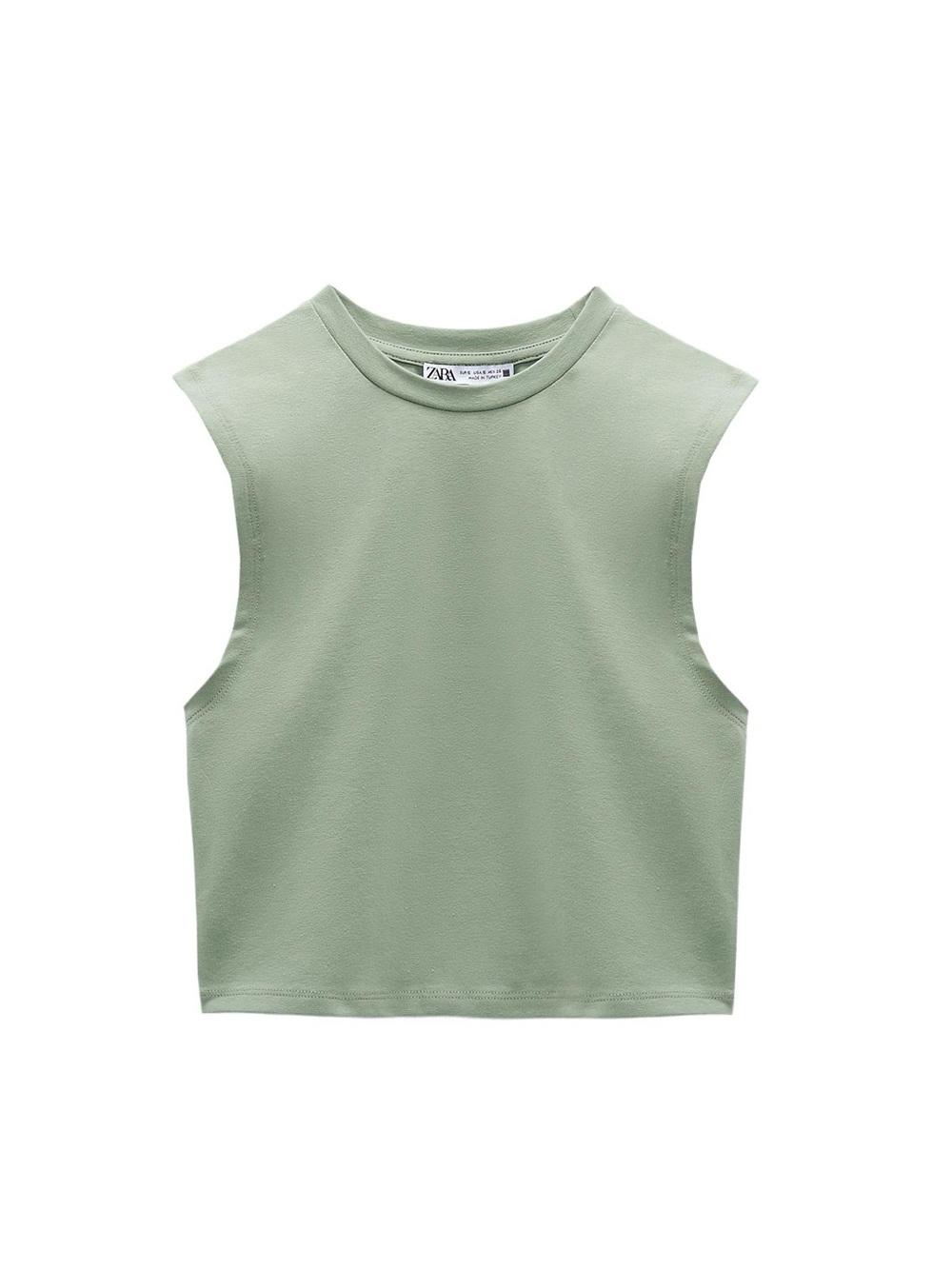 Zara Light Sage Green Cropped Muscle Tank